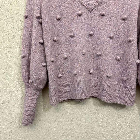 MADEWELL Bobble Dashwood V-Neck Sweater in Purple Coziest Yarn - Picture 4 of 9